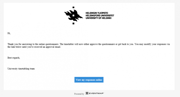 Image showing the email you will receive once the form has been sent.