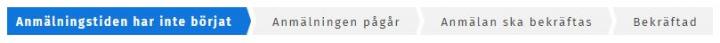Skärmdump av anmälningens faser