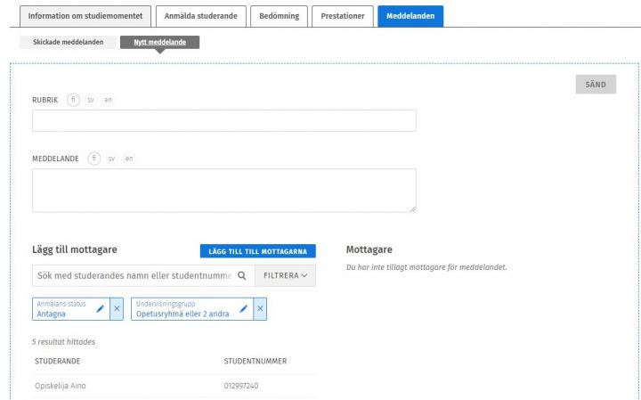 Skärmdump av Sisus användargränssnitt.