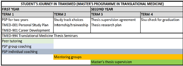 ​Picture 1. Student’s journey in Master’s Programme in Translational Medicine. [Click and drag to move] ​