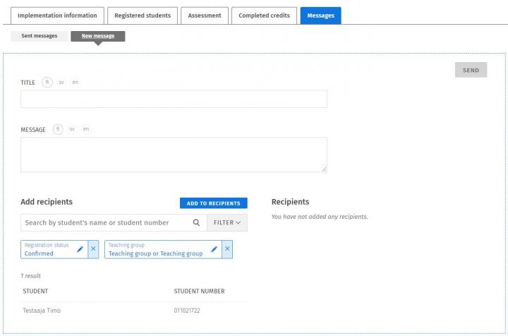 Screenshot of the user interface of Sisu.