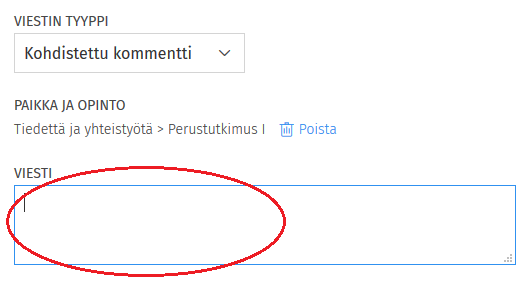 Kuvakaappaus Sisun käyttöliittymästä.