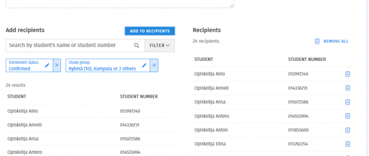 Screenshot of the user interface of Sisu.