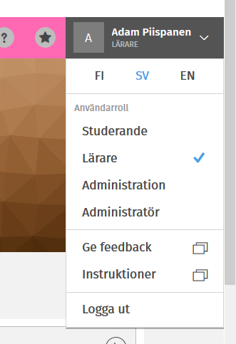 Skärmdump av Sisus användargränssnitt. 