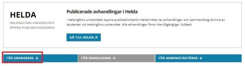 Skärmbild av knappen "För granskare" längst ner på förstasidan.