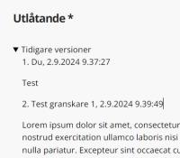Skärmbild av tidigare versioner.