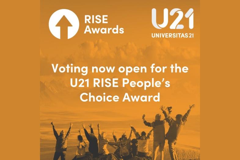 RISE Awards -kilpailun mainosbanneri.