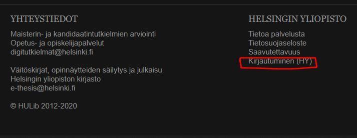 kirjautuminen vanhaan e-thesikseen