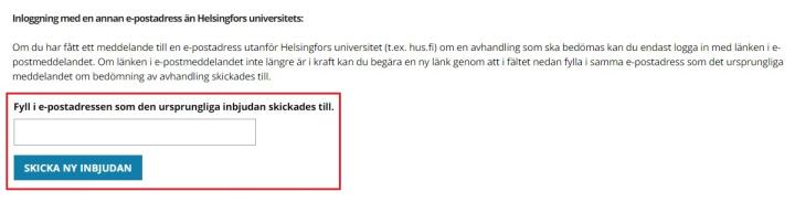 Skärmbild av hur man skickar ny inbjudan.