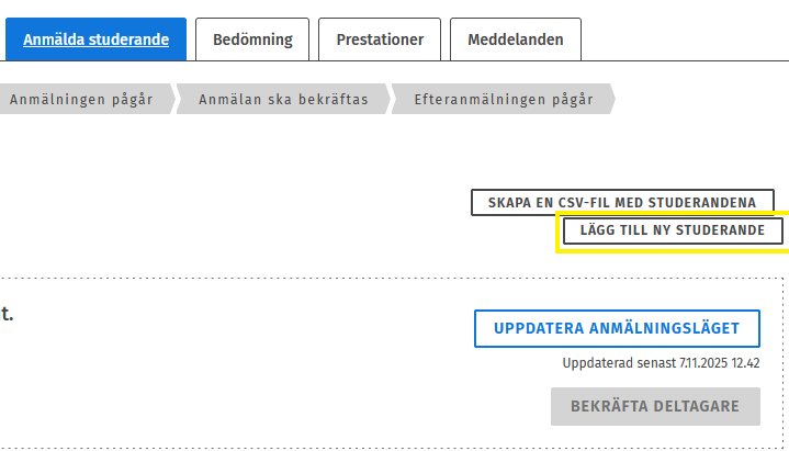 Lägg till ny studerande